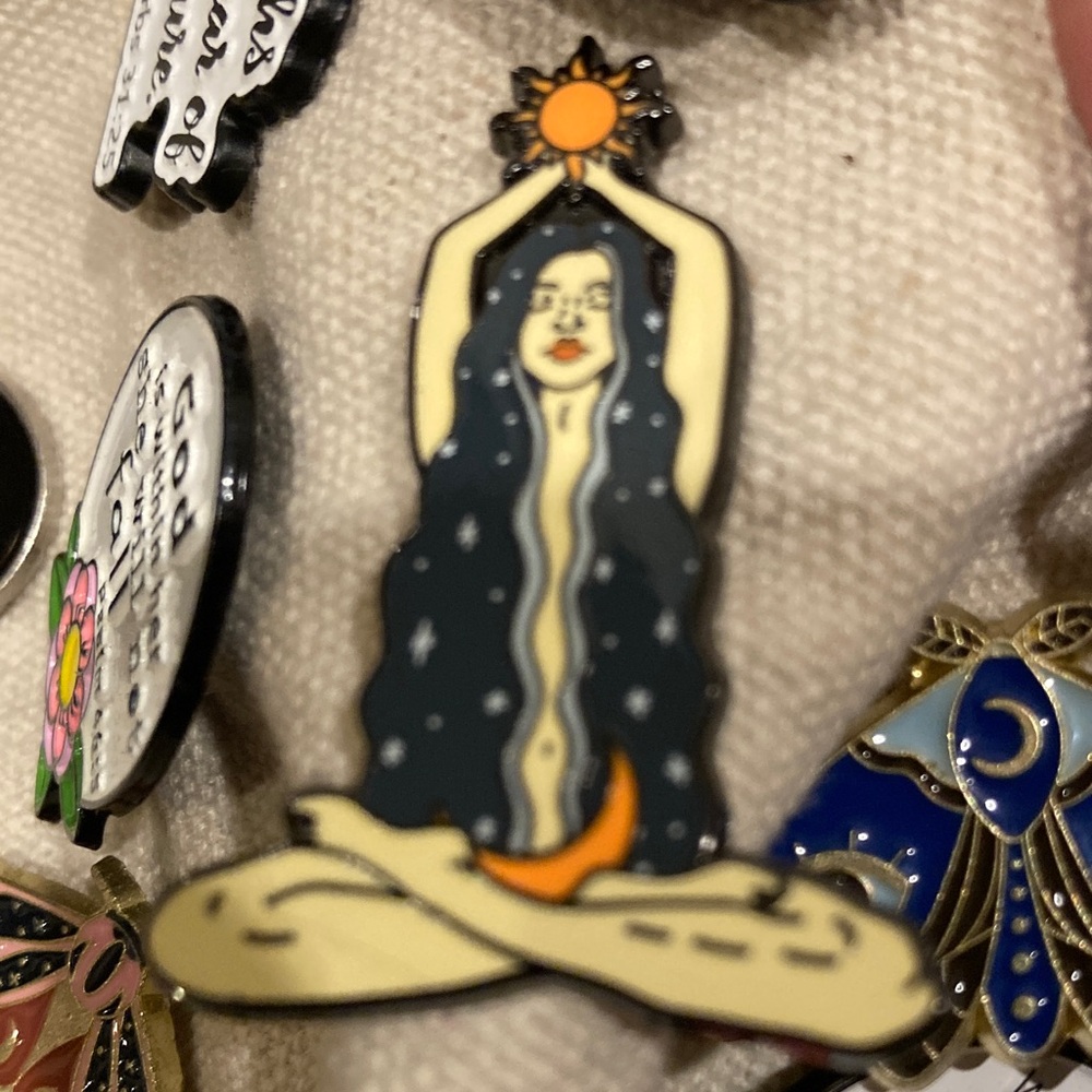 Mystical Black and Gold Enamel Pin